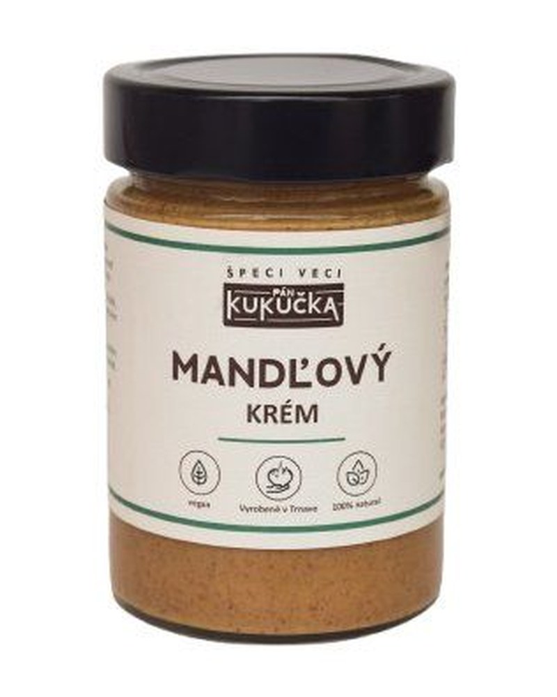 Mandľový krém Pán Kukučka 350 g v skle, 100 % pražené mandle