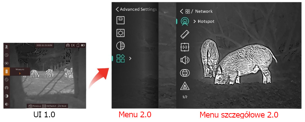 Hikmicro, Lynx S, nowe menu