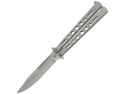 JKR Nóż motylkowy, 10 cm, stal, srebrny