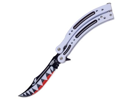 JKR Nóż motylkowy, 10 cm, Counter Strike GO, czarno-fioletowy