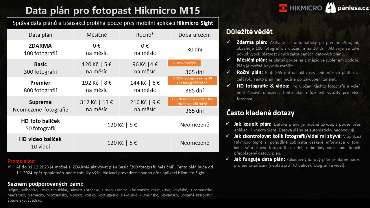 Hikmicro M15 - Fotopast, PánLesa.cz