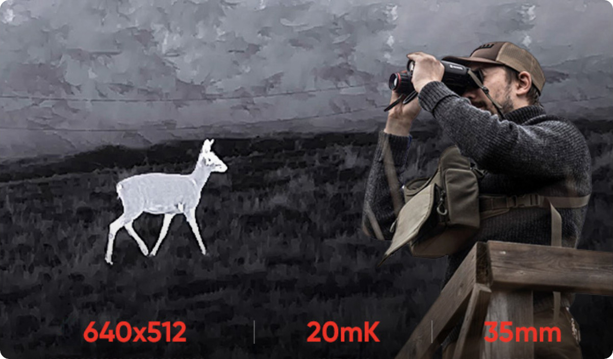 Hikmicro Habrok 4K HQ35L 5,5-22x60 Laser - Termovizní dalekohled s nočním viděním a dálkoměrem