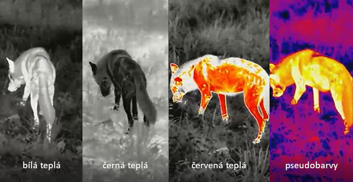 InfiRay barevné režimy
