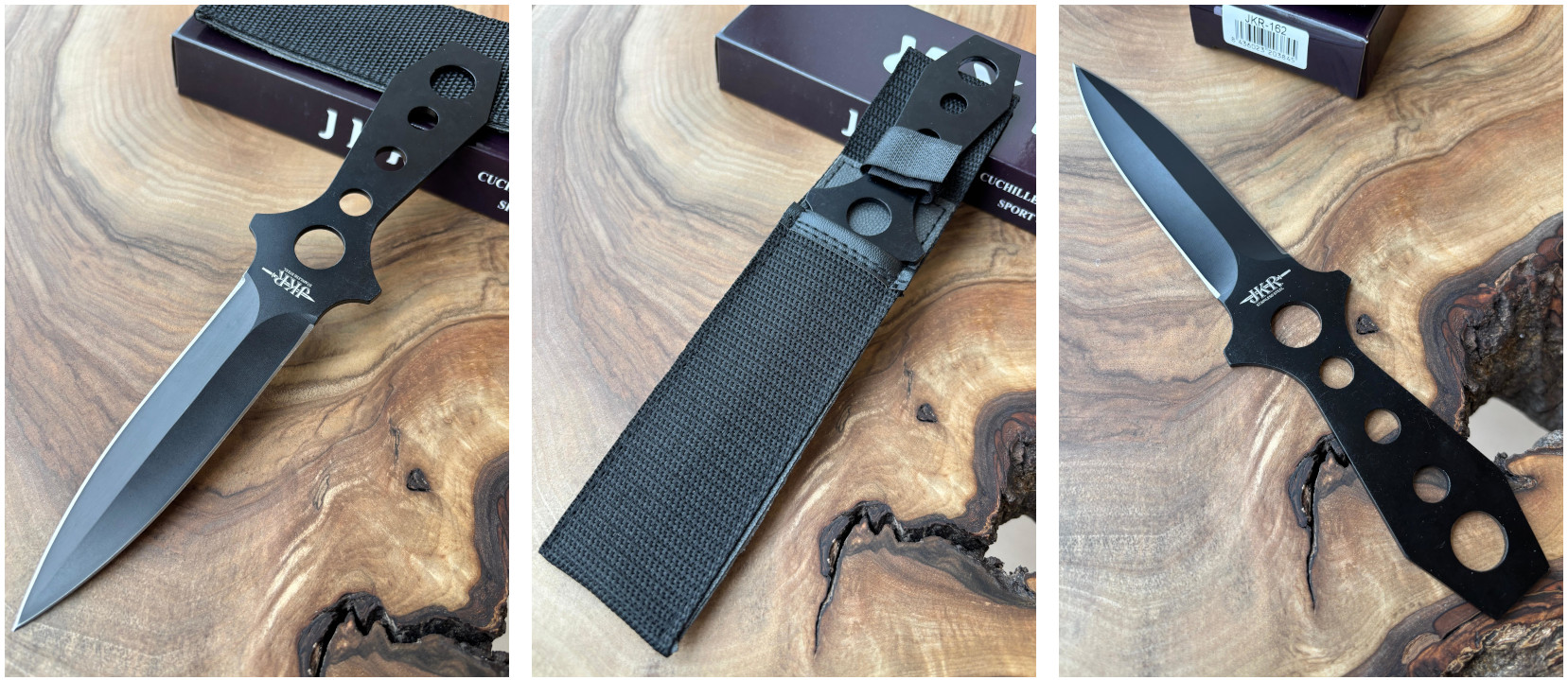 JKR Wurfmesser, 12,6 cm, Stahl, Schwarz