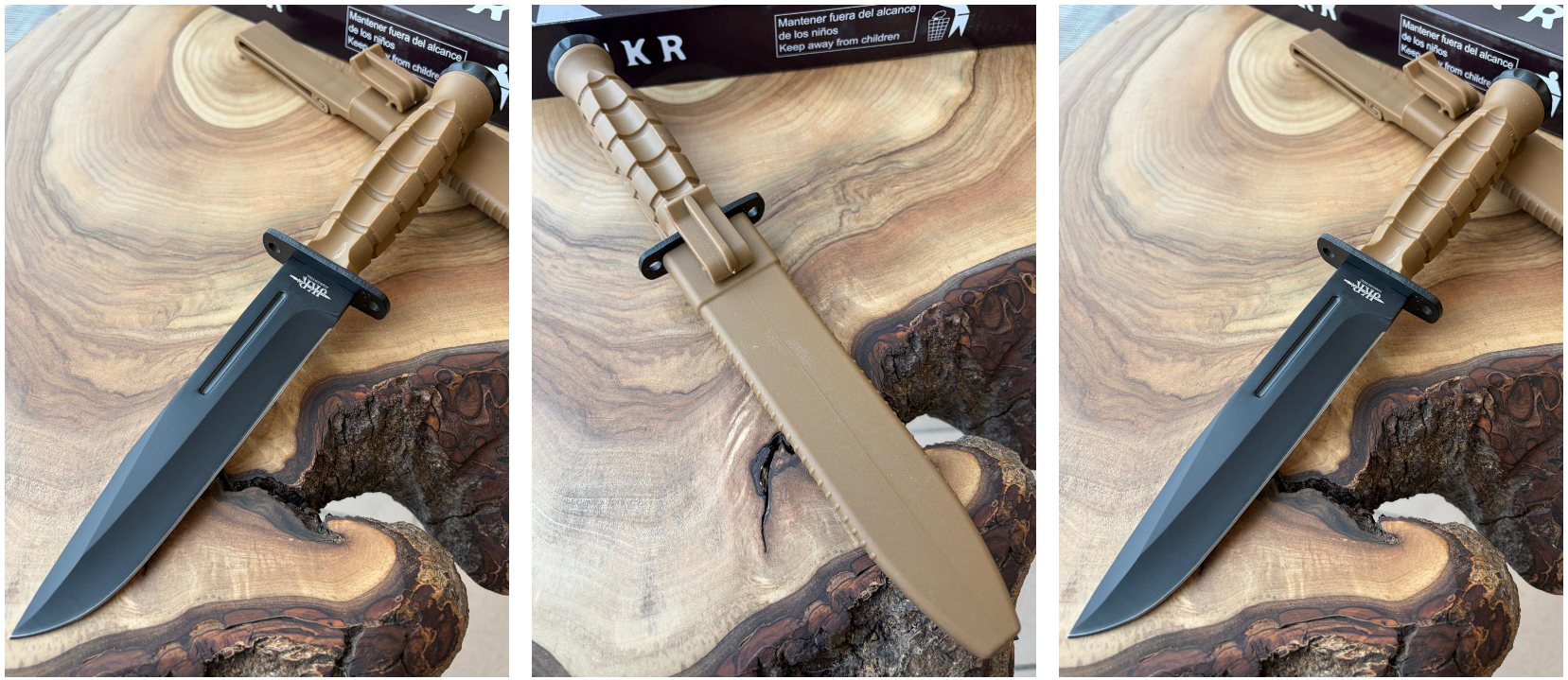 JKR Taktický nůž, 17 cm, ABS, pískový