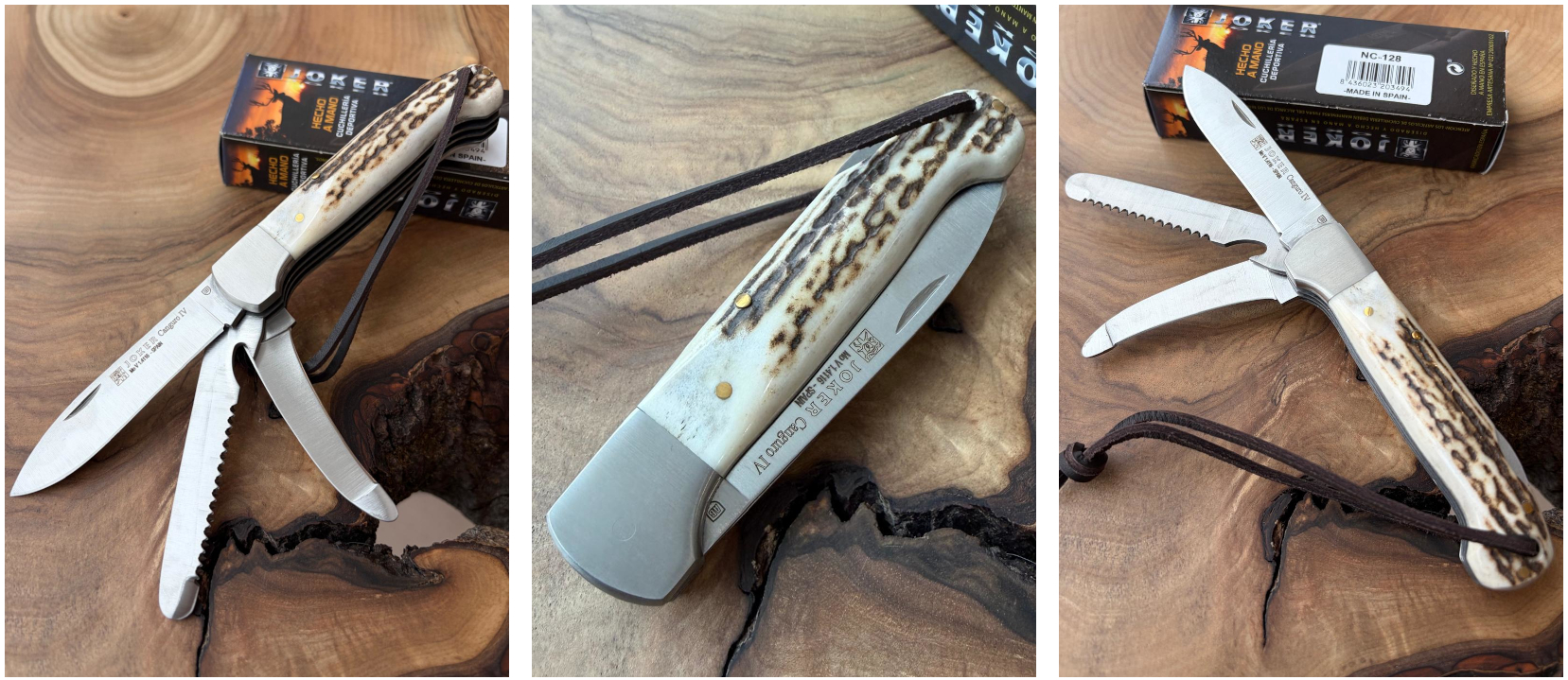 Joker Canguro IV – Multifunkční nůž, 8,5 cm, paroh