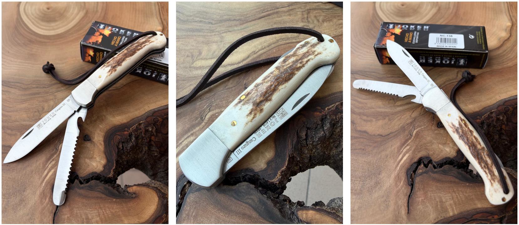 Joker Canguro III – Multifunkční nůž, 8,5 cm, paroh