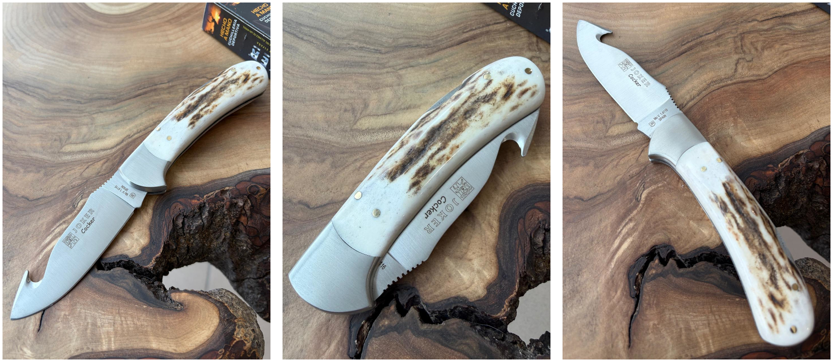 Joker Cocker – Zavírací stahovací nůž, 8,9 cm, paroh