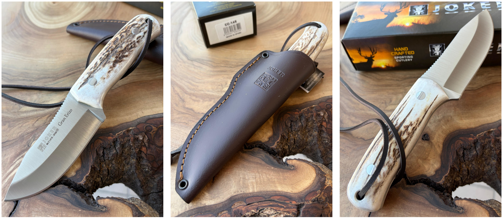 Joker Gran Erizo – Lovecký nůž, 9,5 cm, paroh