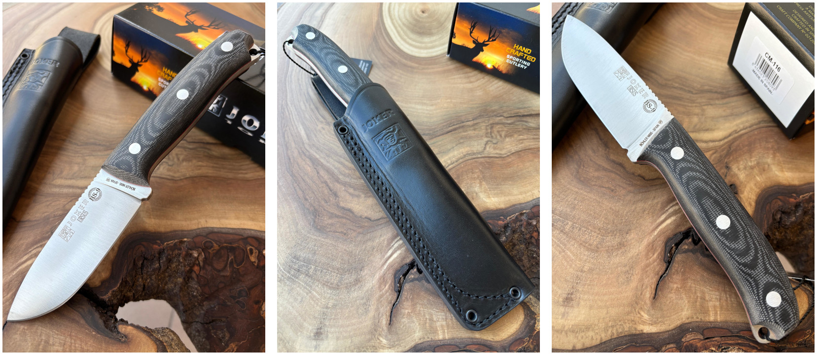 Joker Ursus BS9 - Bushcraftový nůž, 10 cm, micarta, černý