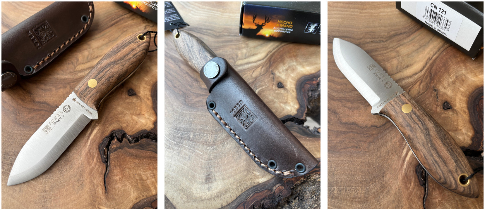 Joker Avispa S BS9 - Bushcraftmesser, 8 cm, Walnussholz