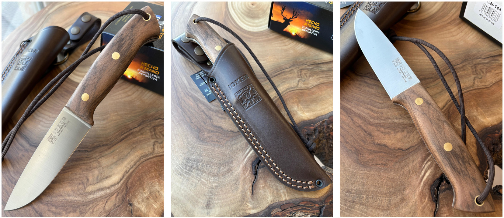 Joker Ranger – Nóż bushcraftowy, 11 cm, drewno orzechowe