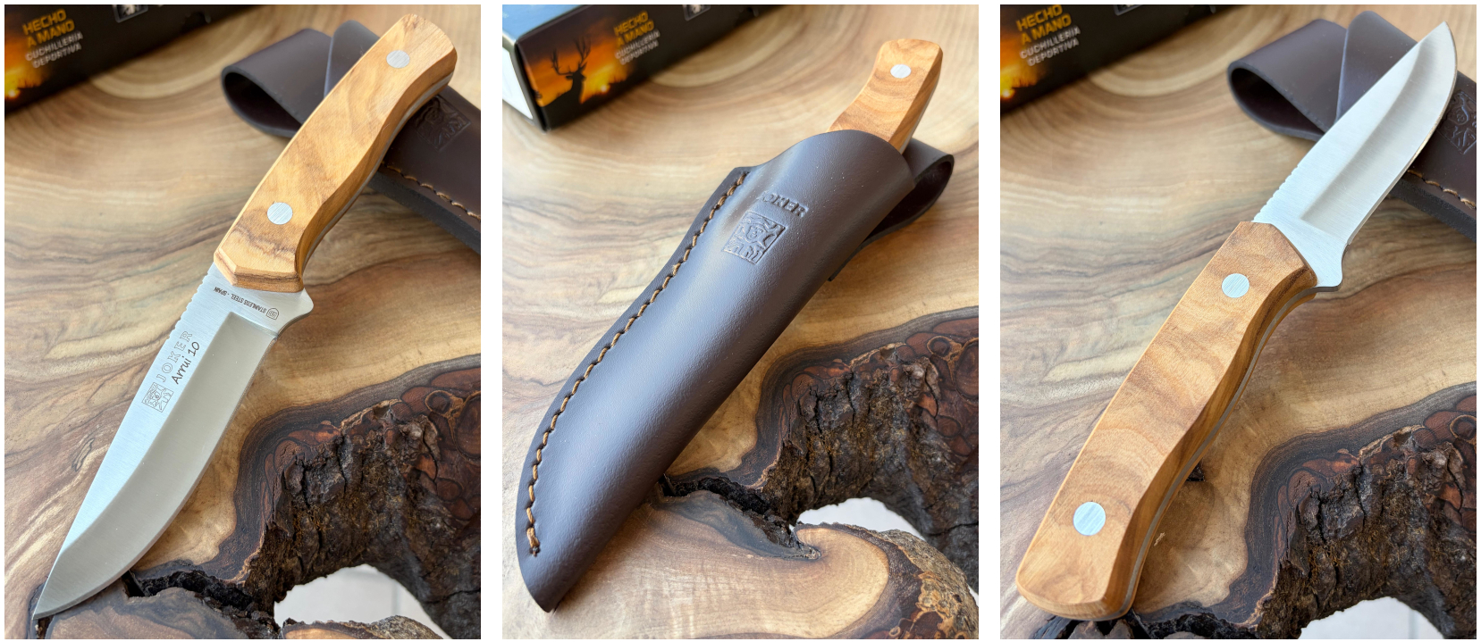 Joker Arrui 10 – Bushcraftový nůž, 10 cm, olivové dřevo