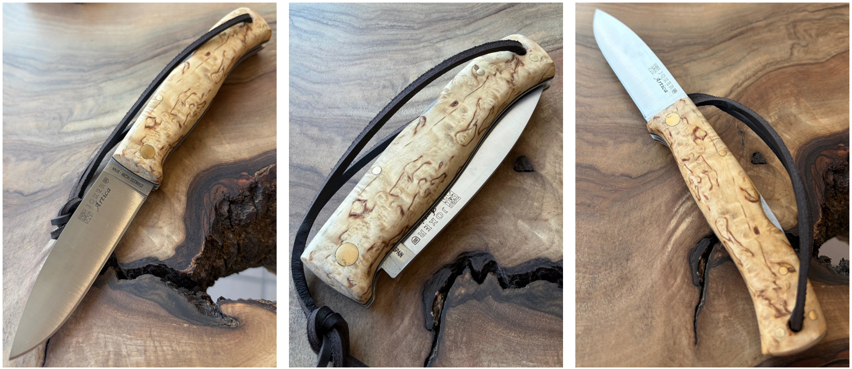 Joker Artica – Zavírací nůž, 8 cm, kudrnatá bříza