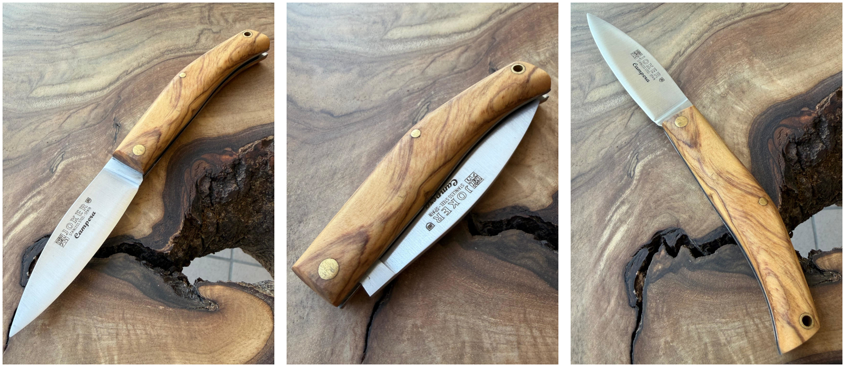 Joker Campera – Zavírací nůž, 6,9 cm, olivové dřevo