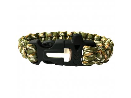 JKR Survival paracord náramek, zelená kamufláž, PánLesa.cz