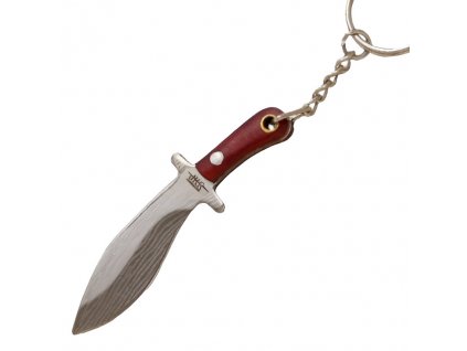 JKR Mini nůž Kukri, dřevo. Kvalitní nůž s čepelí z oceli 3Cr13MoV a full tang konstrukcí. Ideální pro každodenní nošení na klíčích. Damaškový design s dřevěnými střenkami.