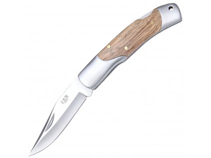 JKR Zavírací nůž, 6,5 cm, dřevo. Kvalitní nůž s čepelí z oceli 3Cr13MoV a vnější pojistkou. Ideální pro každodenní nošení v kapse nebo na klíčích. Konstrukčně jednoduchý nůž s dřevěnou rukojetí.
