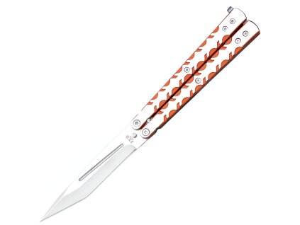 JKR Motýlek, 10 cm, hliník, stříbrno-oranžový