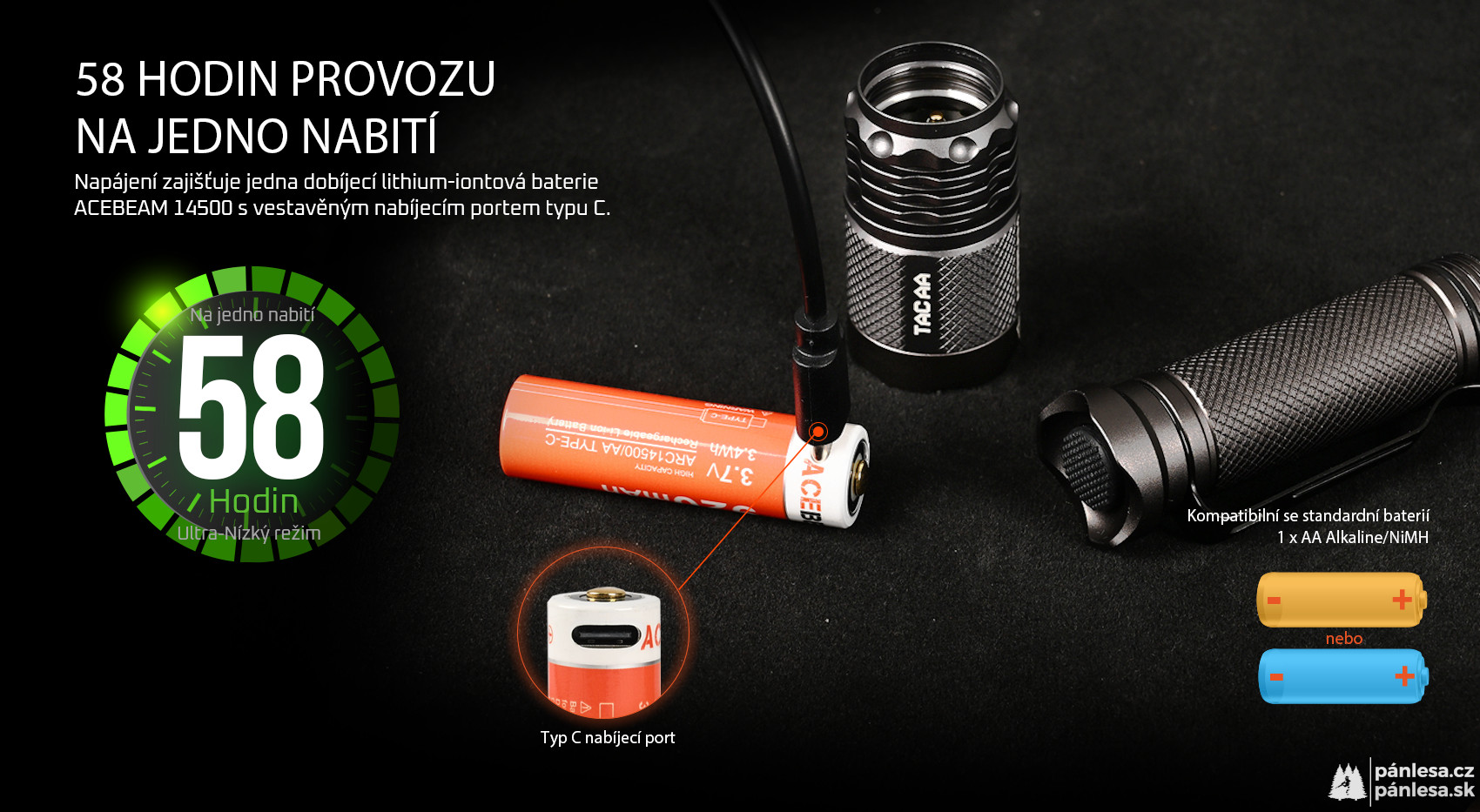 AceBeam TAC AA, 1000 lm, green - Taktická svítilna, zelená