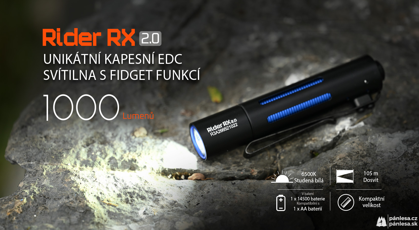 AceBeam Rider RX 2.0 AL, 1000 lm, black - LED svítilna, černá
