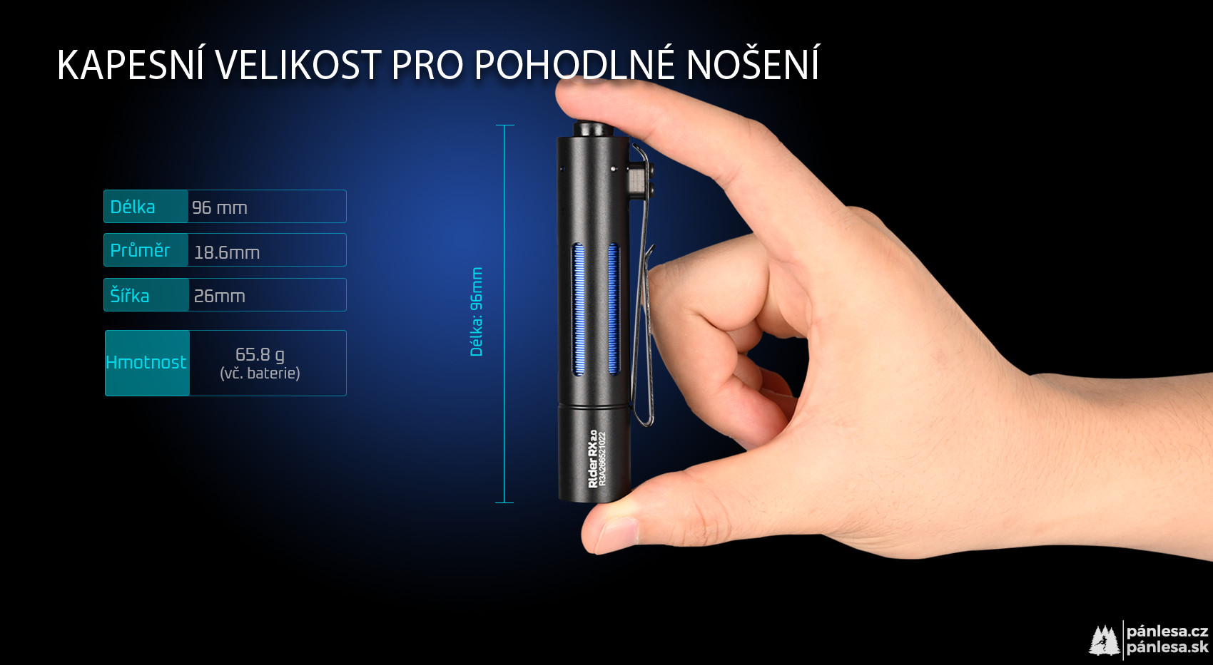 AceBeam Rider RX 2.0 AL, 1000 lm, black - LED svítilna, černá