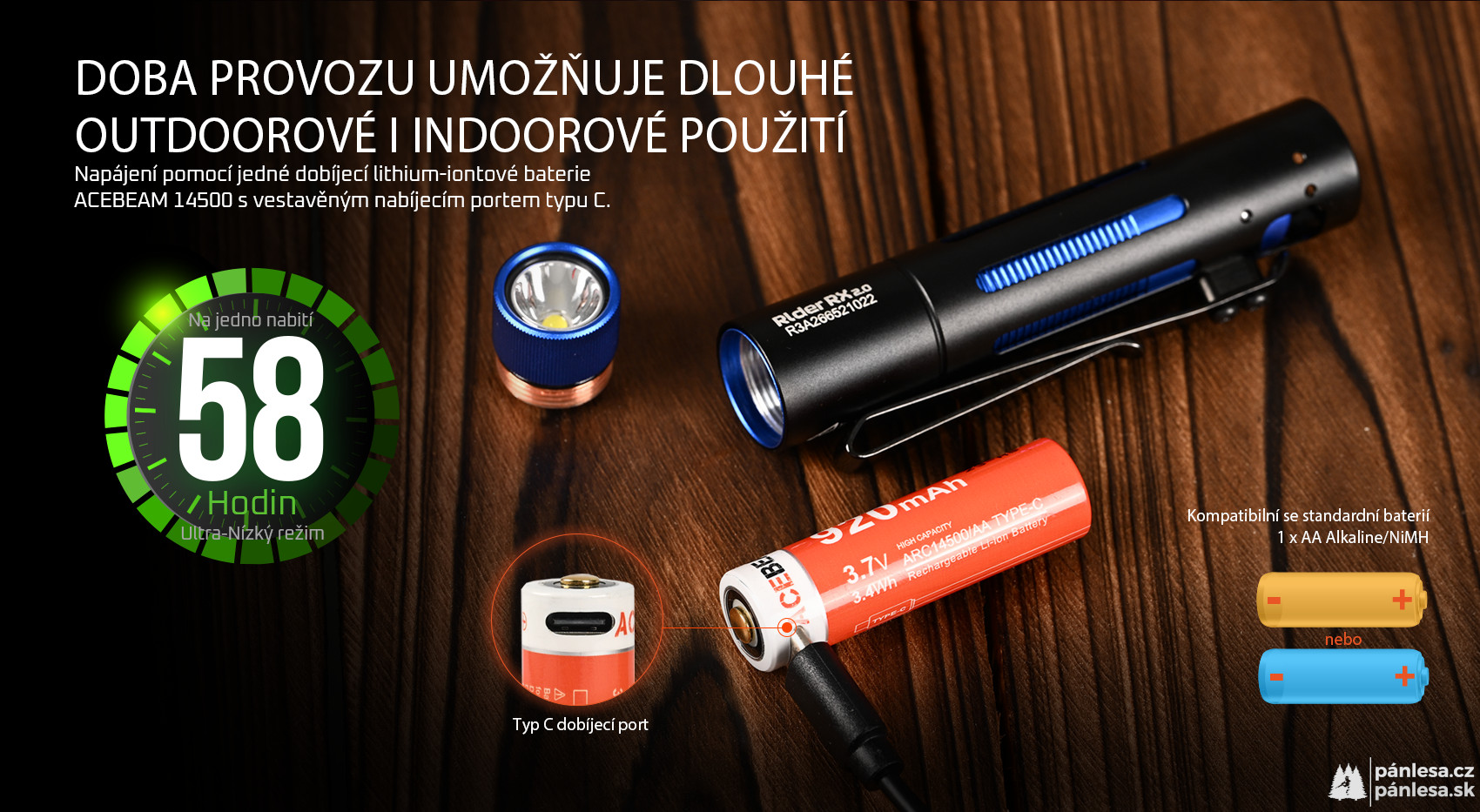 AceBeam Rider RX 2.0 AL, 1000 lm, black - LED svítilna, černá