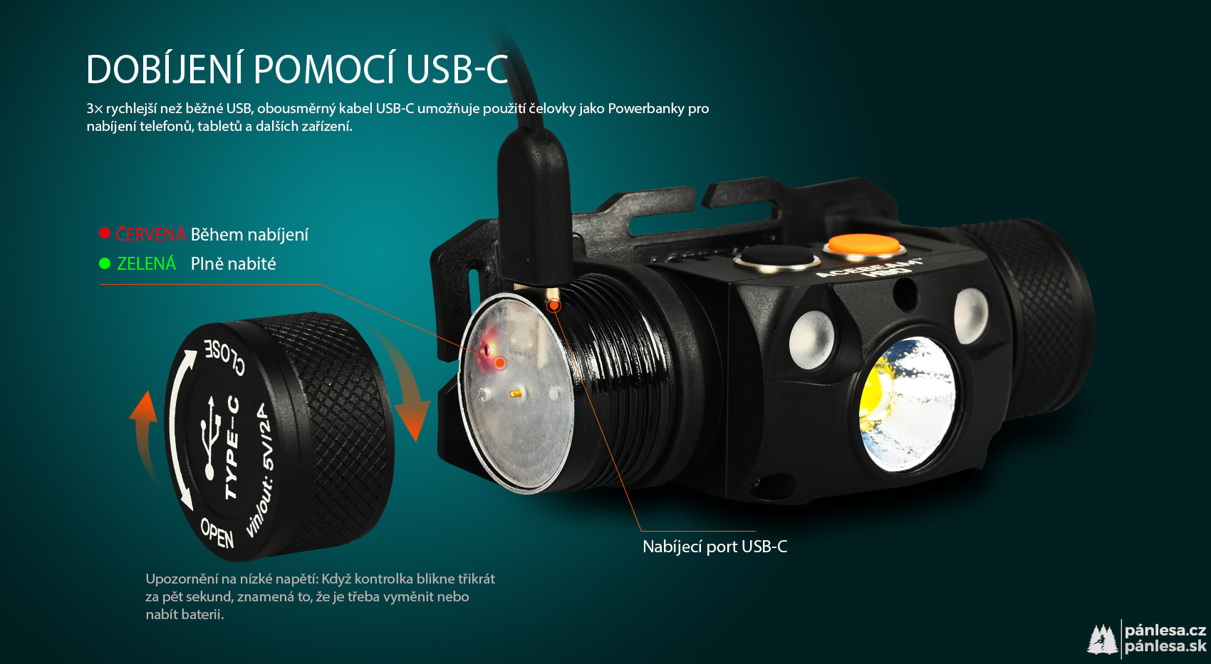 AceBeam H30 R+G, 4000 lm, black - LED čelovka, černá