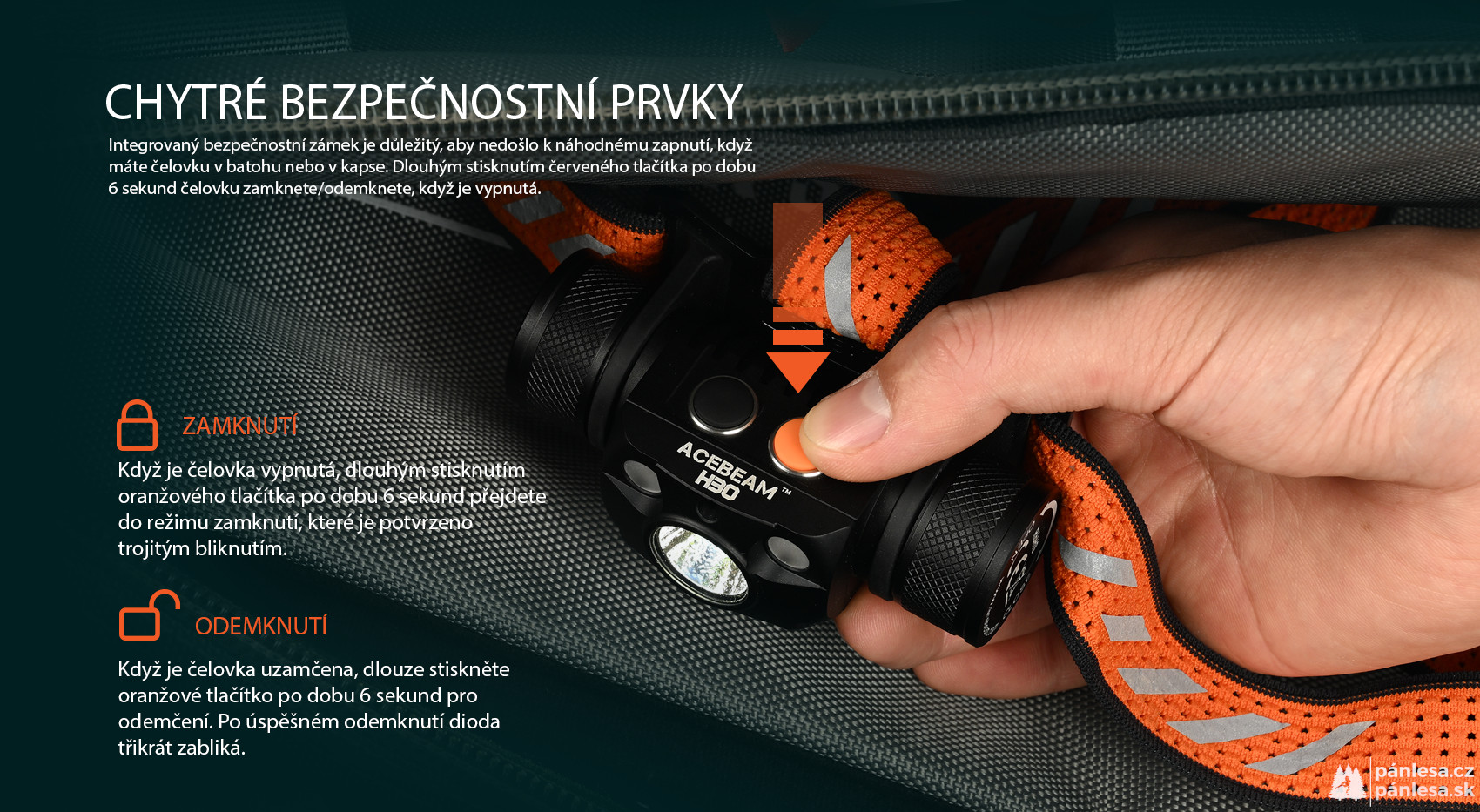 AceBeam H30 R+G, 4000 lm, black - LED čelovka, černá