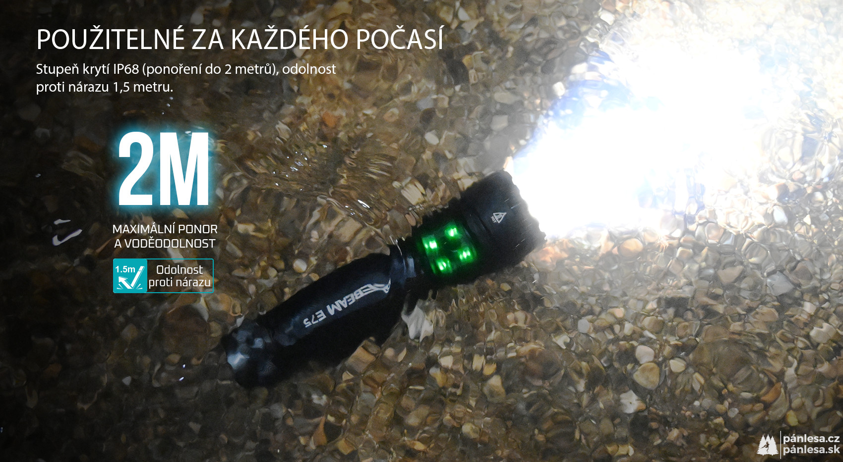 AceBeam E75, 4500 lm, black - Taktická LED svítilna, černá