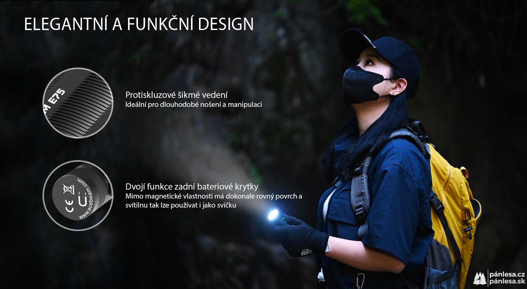 AceBeam E75, 4500 lm, black - Taktická LED svítilna, černá