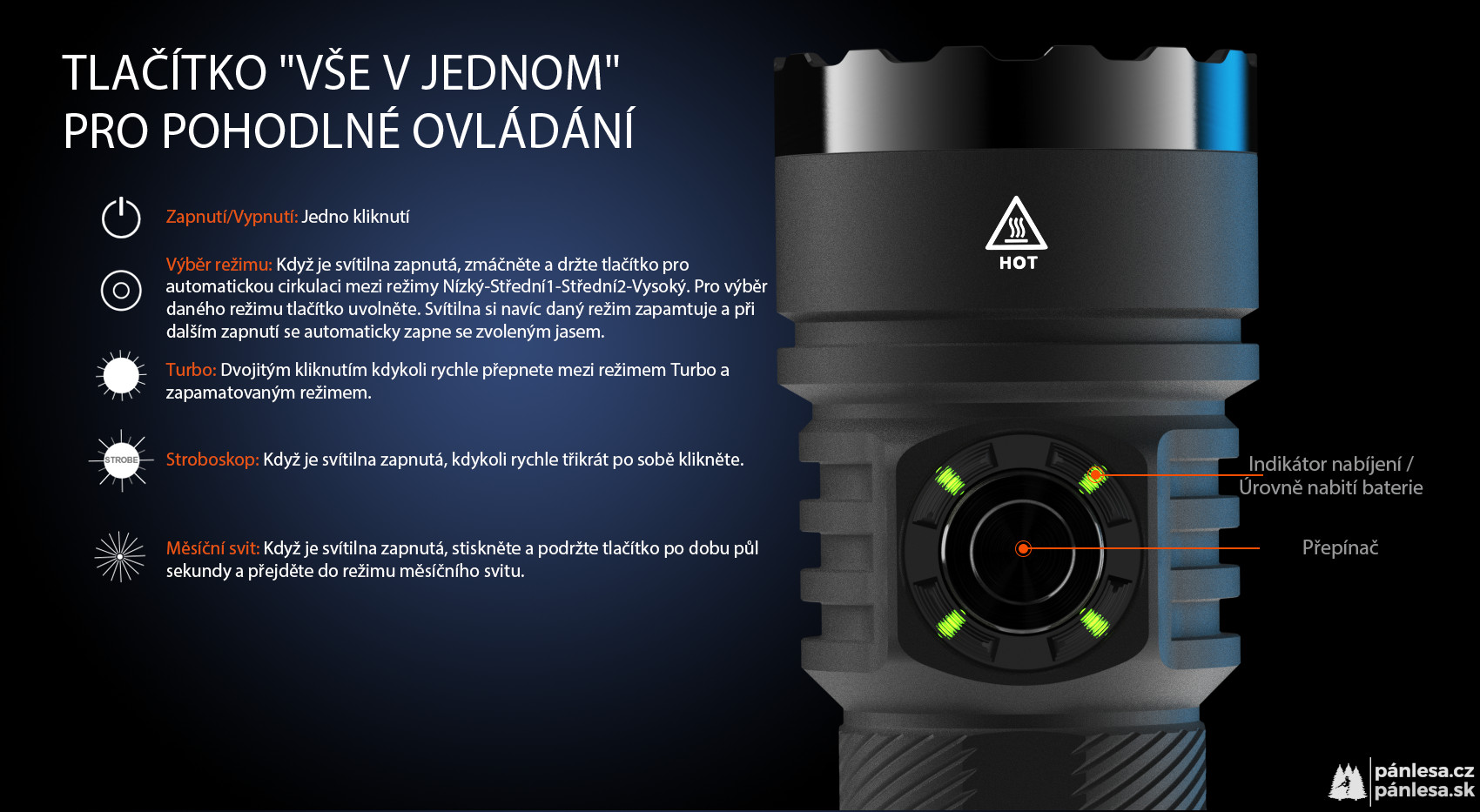 AceBeam E75, 4500 lm, black - Taktická LED svítilna, černá