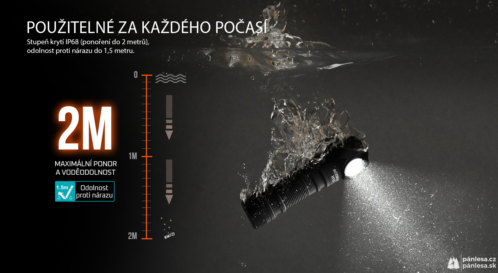 AceBeam H16, 1000 lm, grey - LED čelovka, šedá