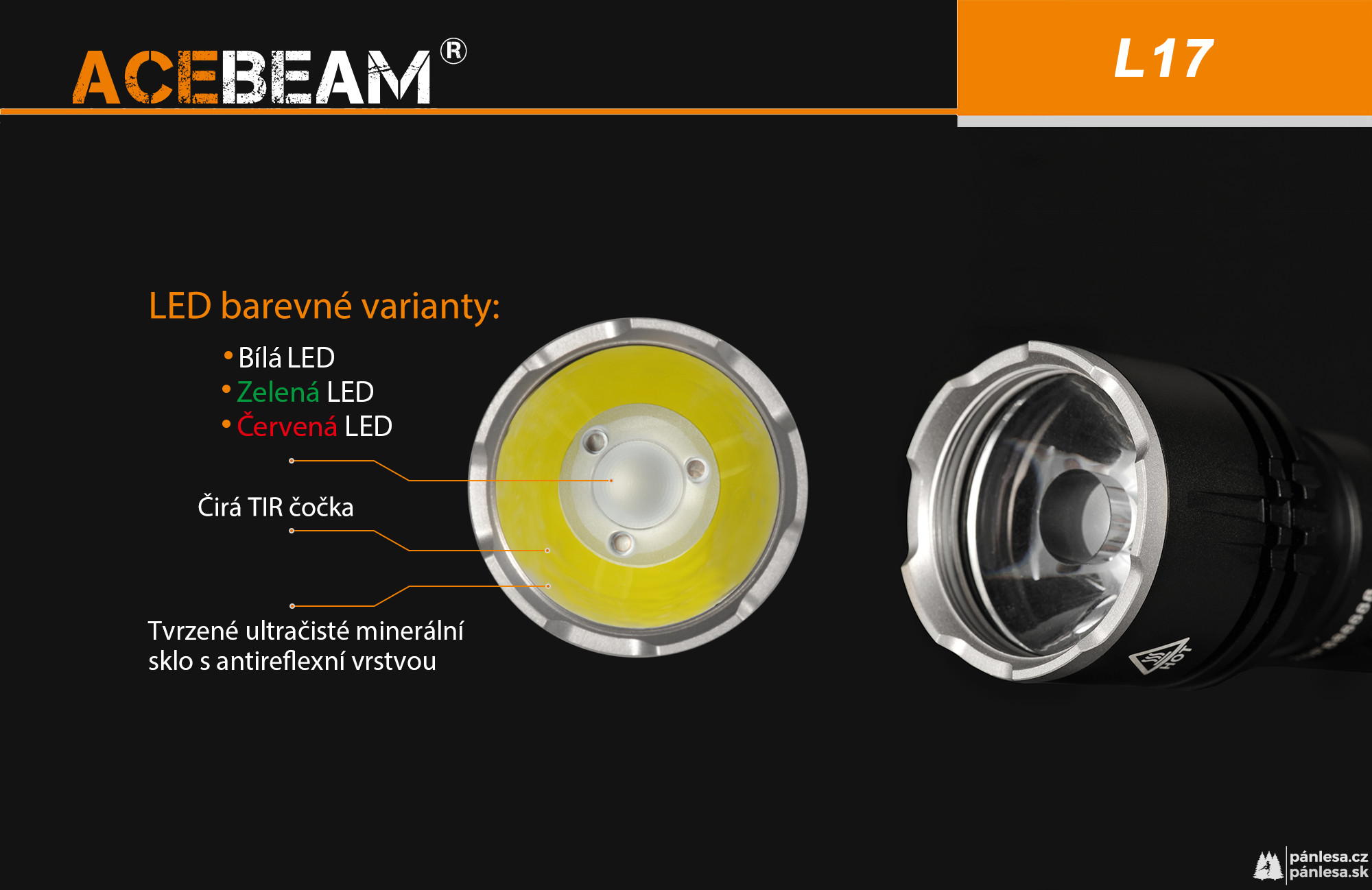 AceBeam L17, 2000 lm - Lovecká LED svítilna, černá