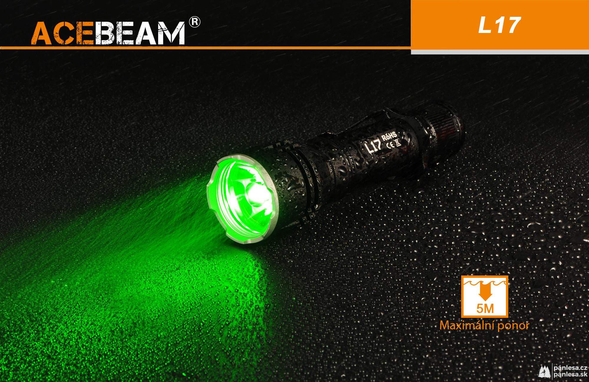 AceBeam L17, 2000 lm - Lovecká LED svítilna, černá