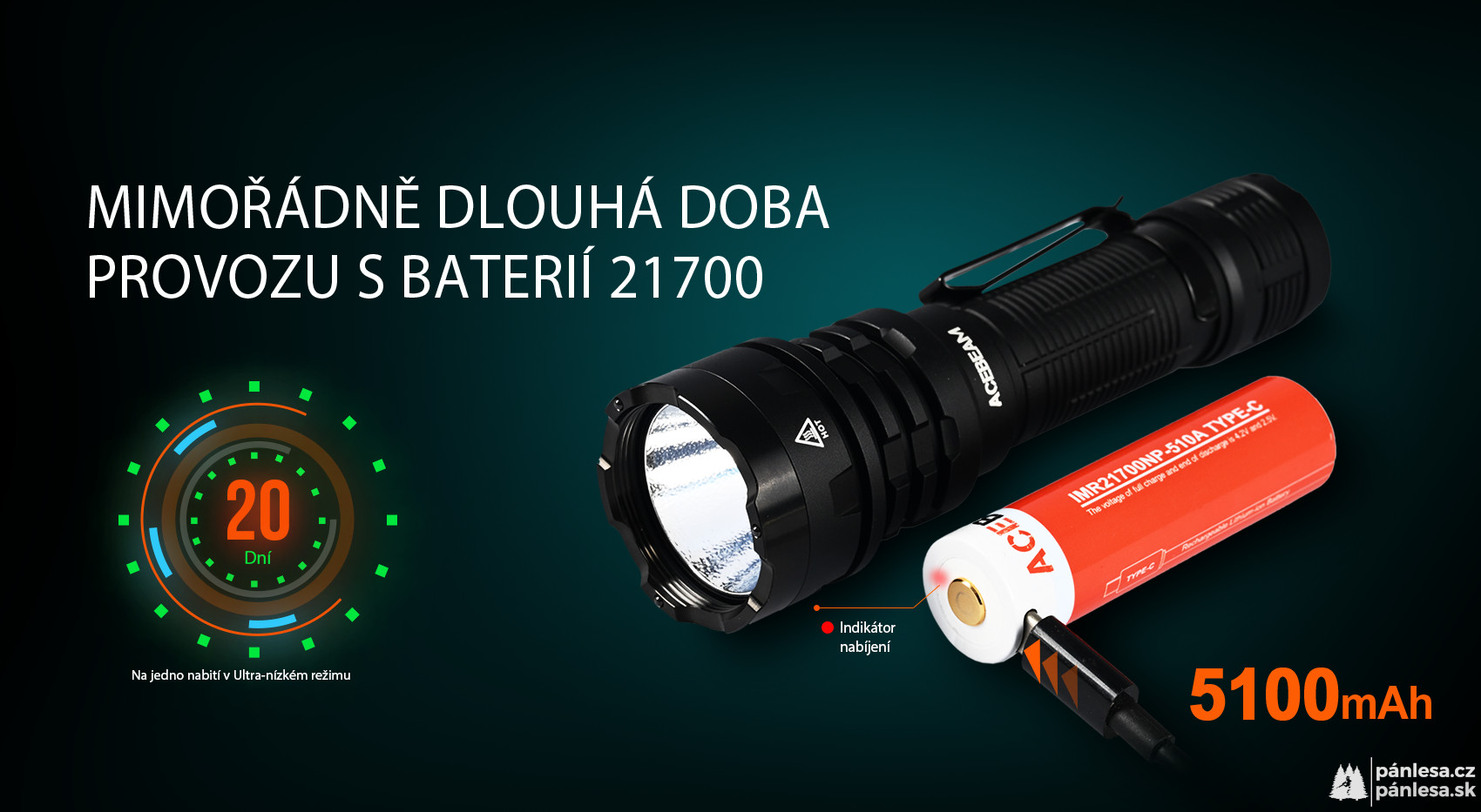 AceBeam Defender P17, 4900 lm, black - Taktická LED svítilna, černá
