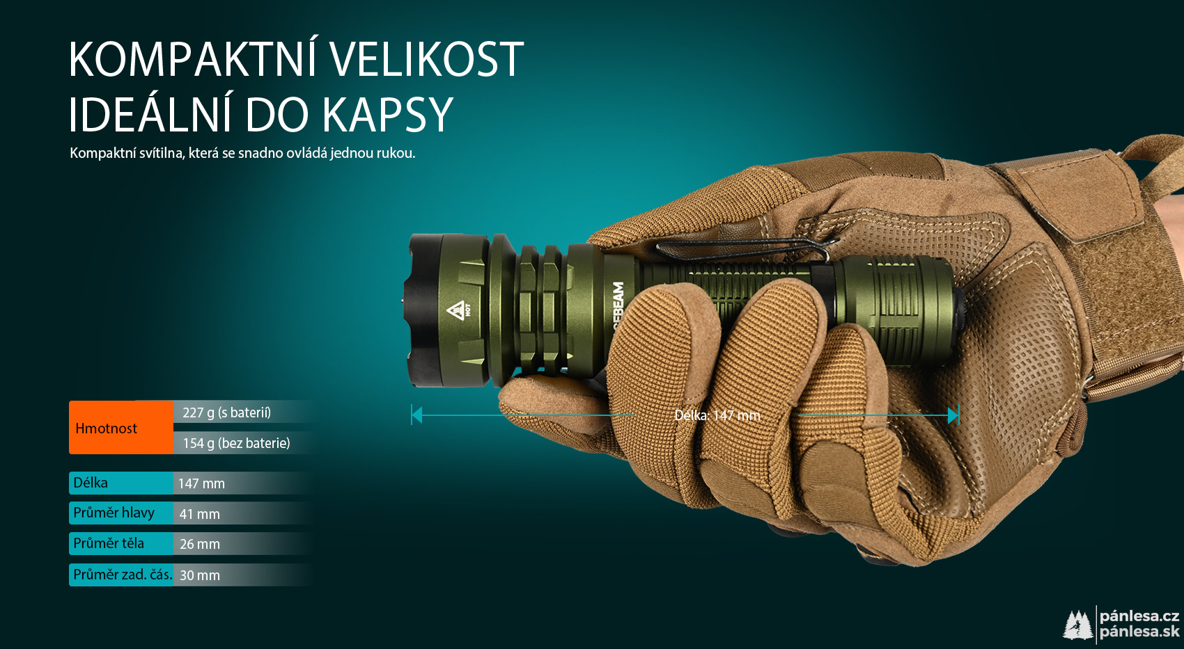 AceBeam Defender P17, 4900 lm, dark green - Taktická LED svítilna, zelená