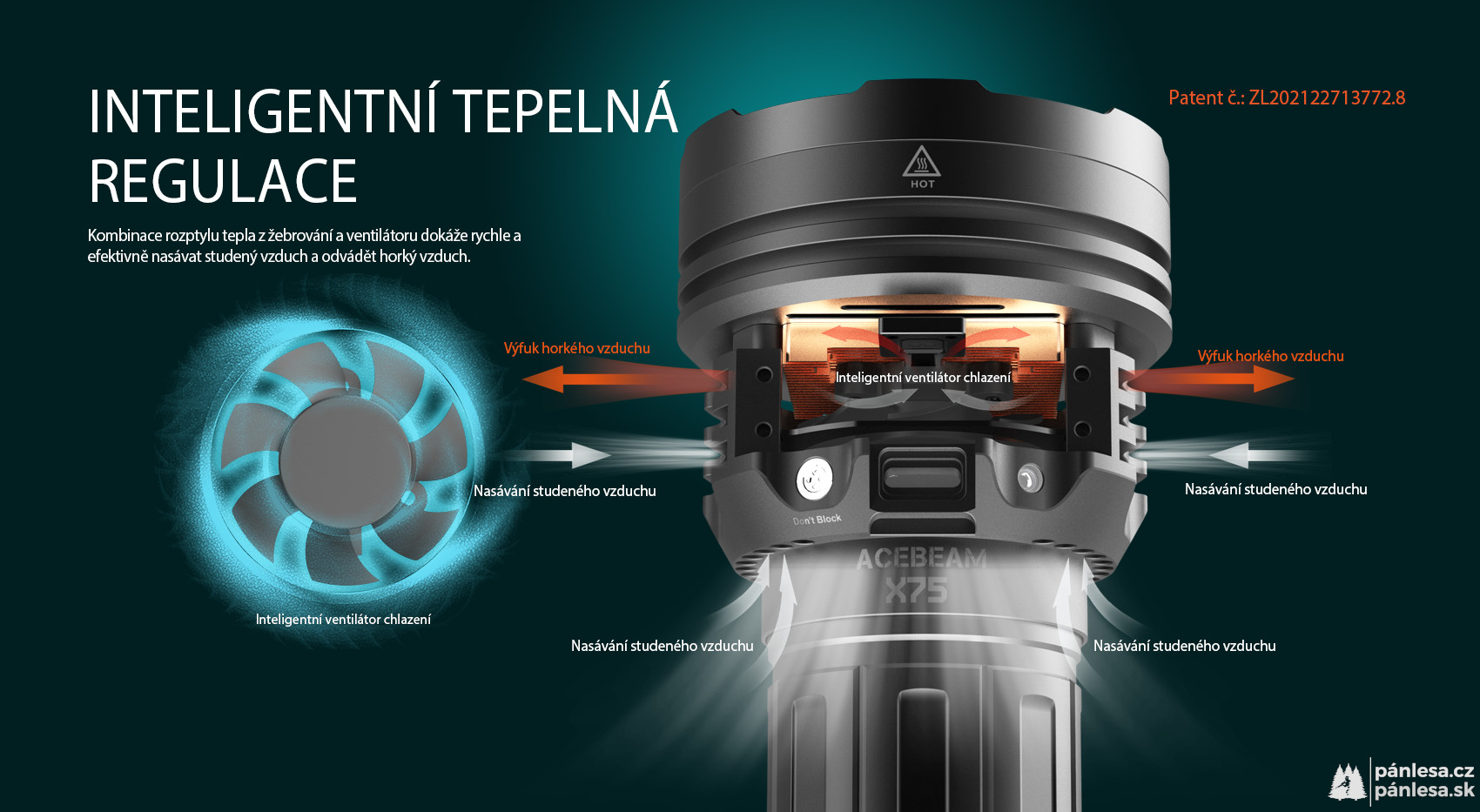 AceBeam X75, 80000 lm, black - LED svítilna, černá