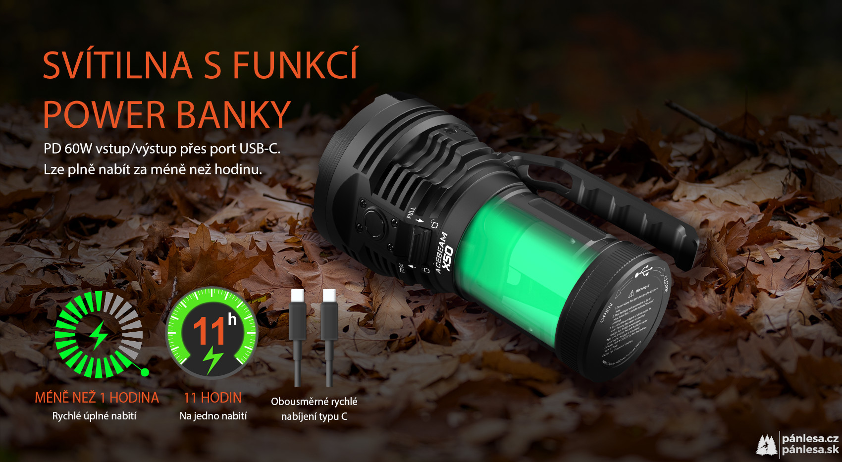 AceBeam X50 2.0, 45000 lm, black - LED svítilna, černá