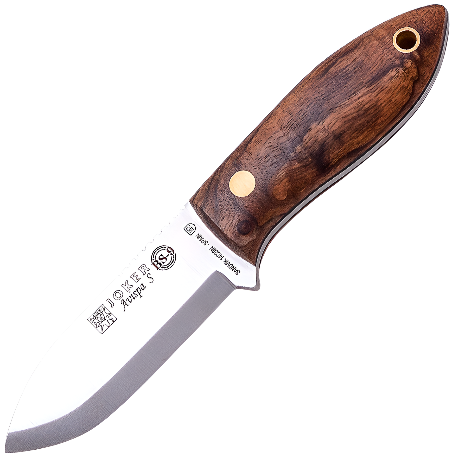 Joker Avispa S BS9 - Bushcraftový nůž, 8 cm, ořechové dřevo
