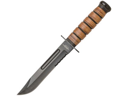 JKR Taktický nôž, 18 cm, koža, čierno-hnedý