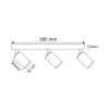 LEDMED bodové svítidlo METRO 3 GU10 bílá 3x5W 120° 3000K - teplá bílá