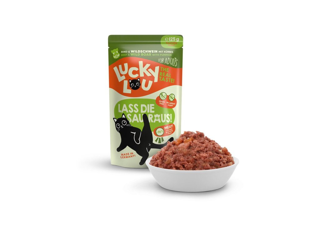 Lucky Lou Lifestage Adult s hovězím masem a divočákem 125 g