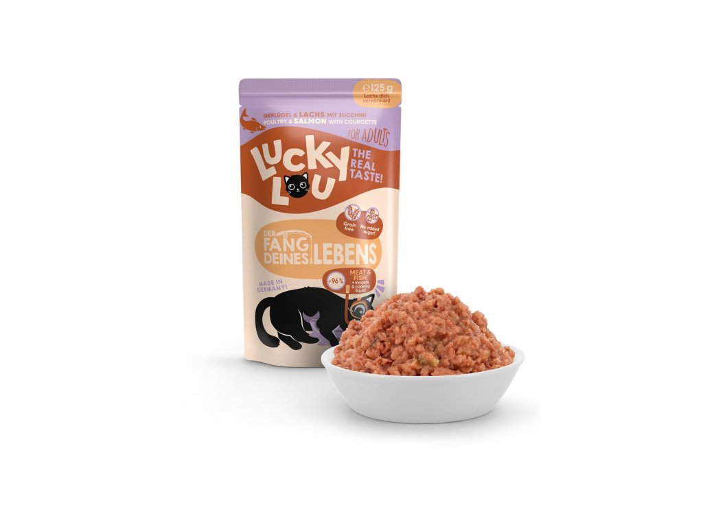 Lucky Lou Lifestage Adult s drůbežím masem a lososem 125 g