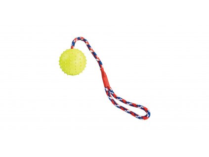 Vrhací míč z přírodní tvrdé gumy 7/39 cm, na laně