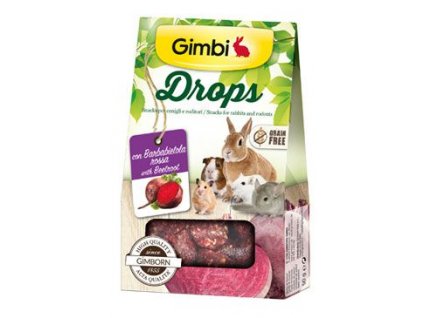 Gimbi Drops pro hlodavce s červenou řepou 50g