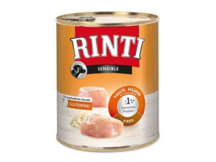 Rinti Dog Sensible konzerva kuře+rýže 800g