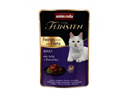 Vom Feinsten Adult FEINES m.Fillets - zvěřina + krůtí filet, kapsička pro kočky 85 g