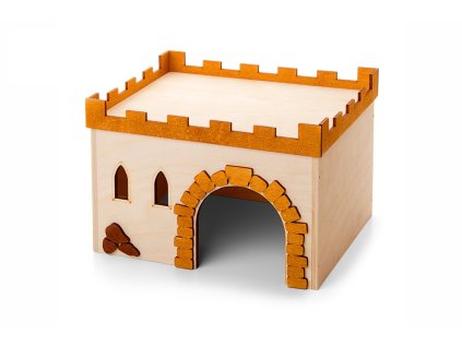 33016 dreveny domek hrad pro morcata 24x18x16cm 01