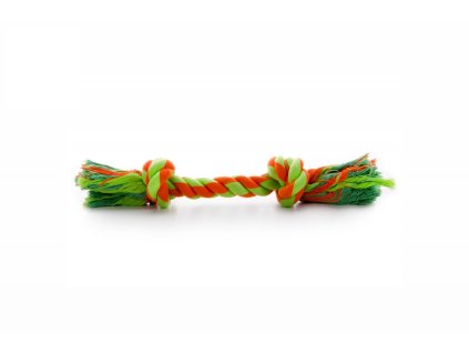 45980 bavlneny uzel pro psy 20cm zeleno oranzovy 01